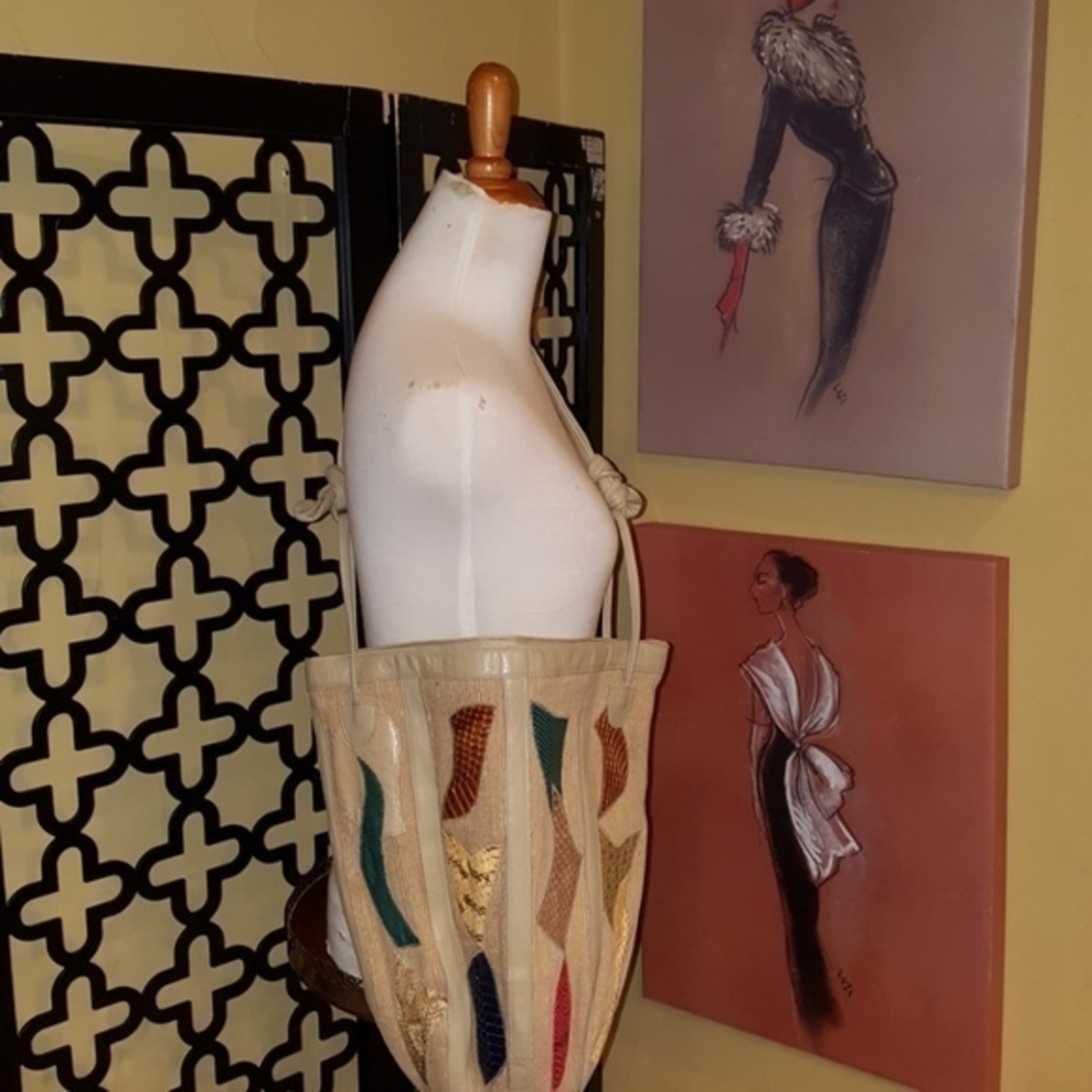 Awesome Palizzio Multi Snake Patchwork Bucket Bag - image 1